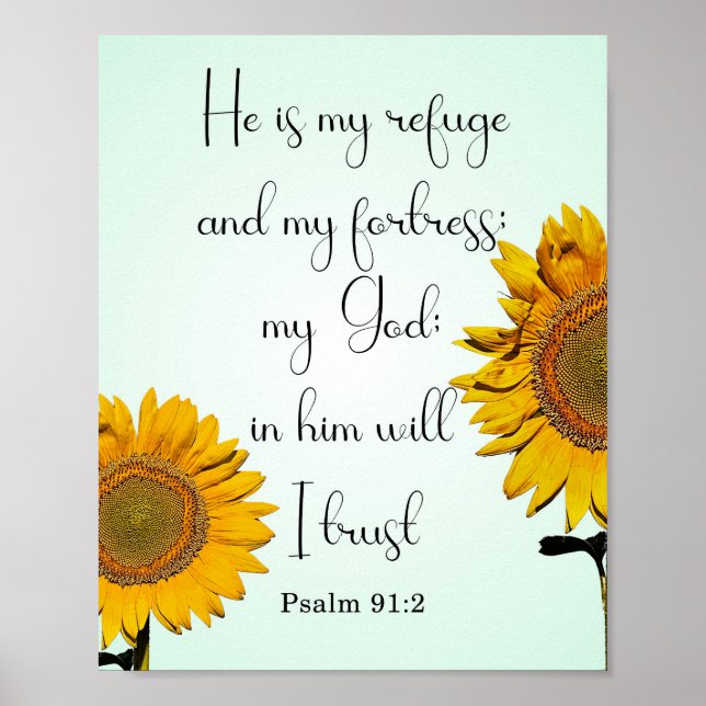 Inspiration Bible Verse, Psalm 91:2 Poster (Vorne)