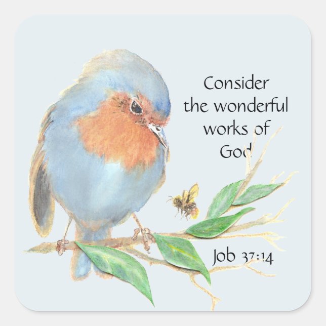 Inspiration Biokunst Wasserfarbenvogel Kunst Quadratischer Aufkleber (Vorderseite)