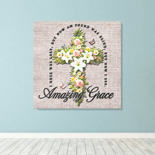 Inspiration Blume Cross Scripture/Sublimierung Leinwanddruck