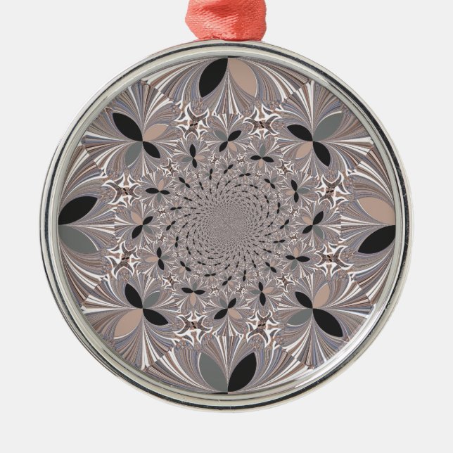 Inspiration-Blume Silbernes Ornament (Vorne)
