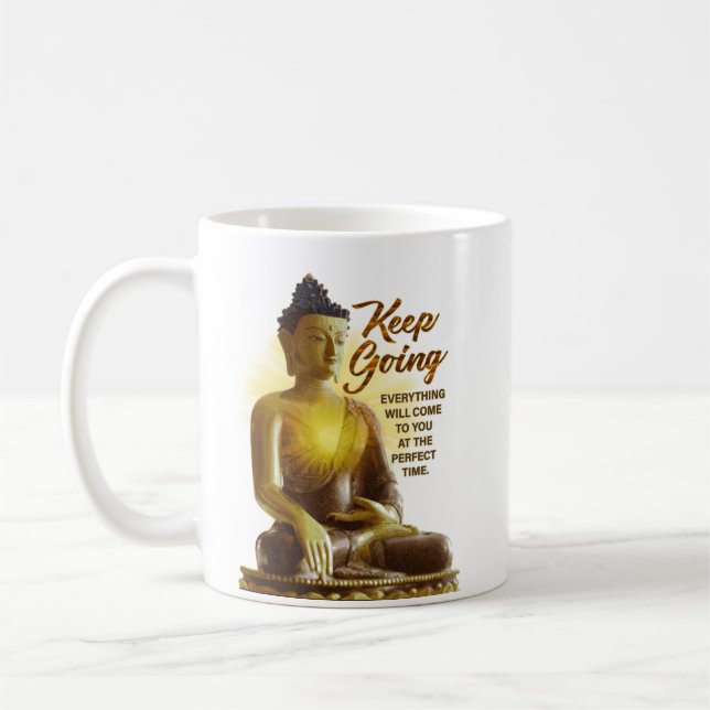 Inspiration Buddha Motivation Weiß Kaffeetasse (Links)