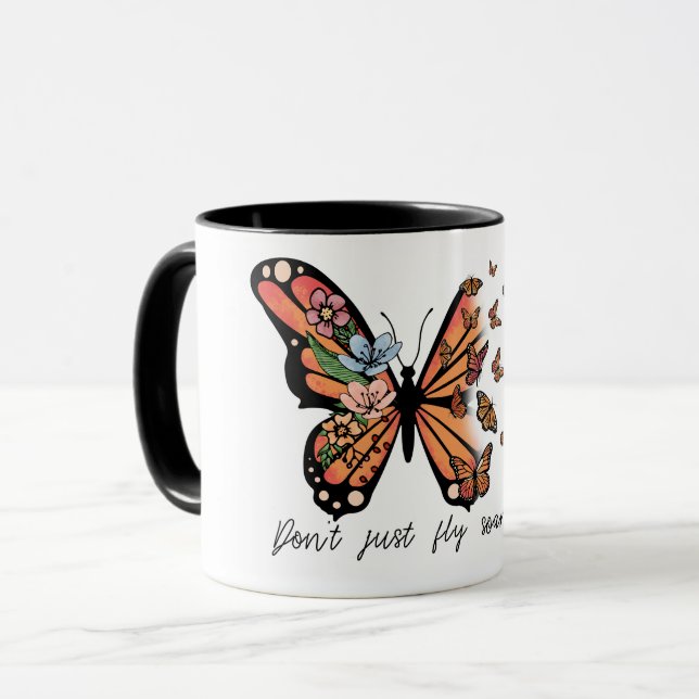 Inspiration Butterfly Sublimation Tasse (Vorderseite Links)