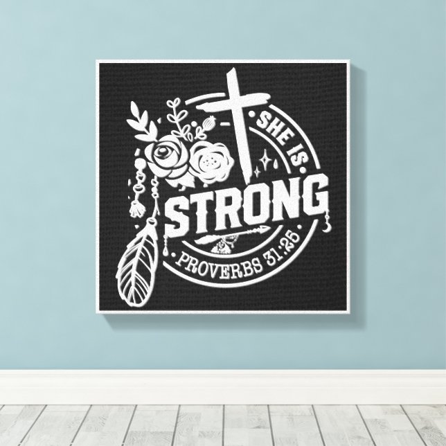 Inspiration Christlich Bibelverse Leinwanddruck (Insitu (Holzboden))