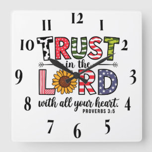 Inspiration Christlich Bibelverse Quadratische Wanduhr