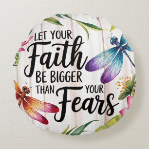 Inspiration Christlich Ließ dein Glaube größer sei Rundes Kissen
