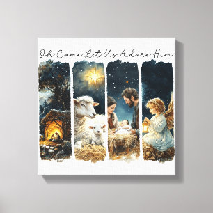 Inspiration Christlich Ließ uns Adore Ihn Leinwanddruck