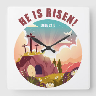 Inspiration Christlich Passover OsterJesus Quadratische Wanduhr