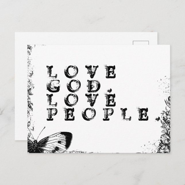 Inspiration Christliche Liebe Gott Liebe Menschen  Postkarte (Vorne/Hinten)