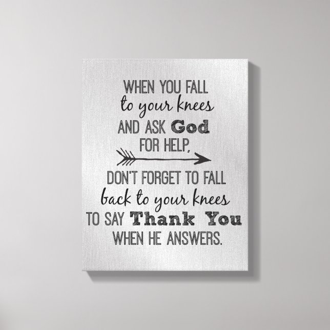 Inspiration danke Gott Zitat Leinwanddruck (Vorderseite)