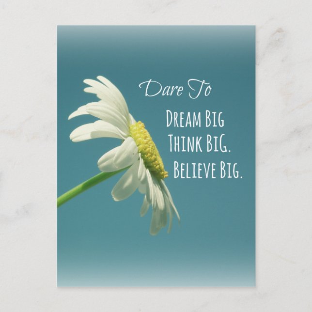 Inspiration Dare to Dream Big Quote Postkarte (Vorderseite)