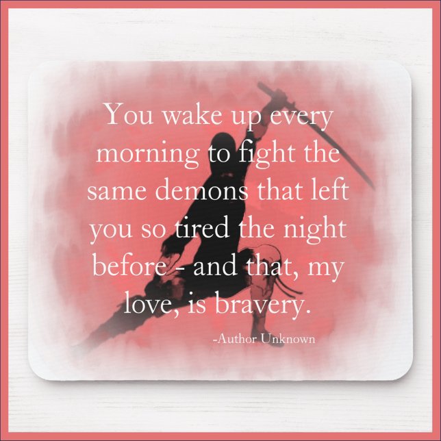 Inspiration, das ist Mut Zitat Mousepad (Bookmark my store! https://www.zazzle.com/store/capricepetit)