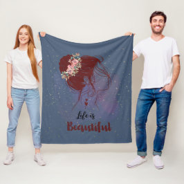Inspiration Das Leben ist schön Fleecedecke
