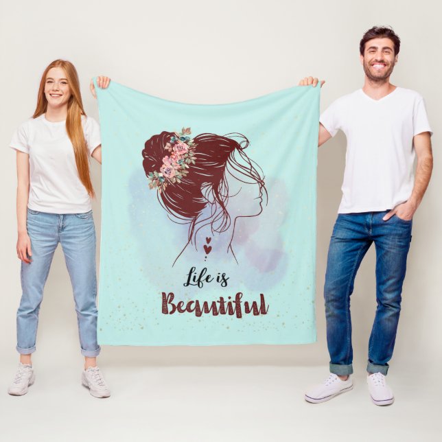 Inspiration Das Leben ist schön Fleecedecke (Beispiel)