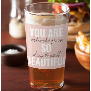 Inspiration Du bist so schön Positives Zitat  Glas