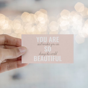 Inspiration Du bist so schön Positives Zitat Visitenkarte