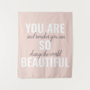 Inspiration Du Bist So Schön Positives Zitat Wandteppich