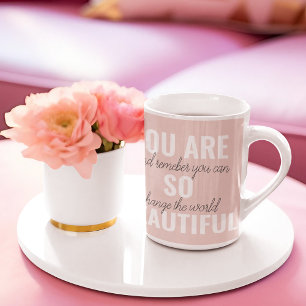 Inspiration Du bist so schön Positives Zitat Zweifarbige Tasse