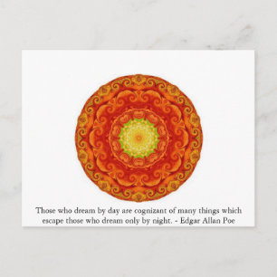 Inspiration Edgar Allan Poe Zitat über Träume Postkarte