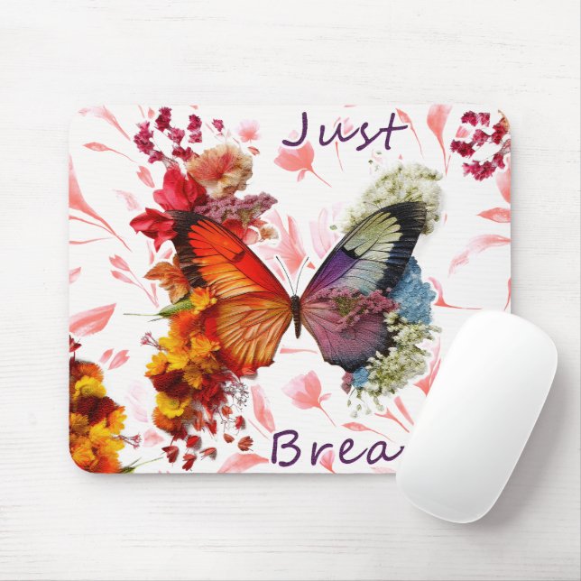 Inspiration einfach atmen Schmetterling Mousepad (Mit Mouse)