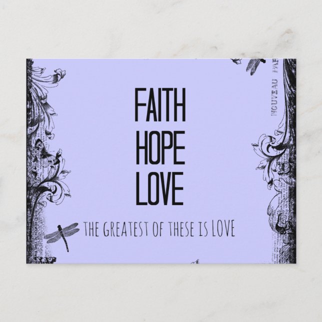 Inspiration Faith Hope Liebe Bible Verse Postkarte (Vorderseite)