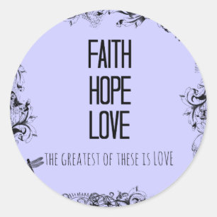 Inspiration Faith Hope Liebe Bible Verse Runder Aufkleber