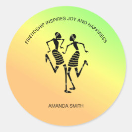 Inspiration, farbenfroh beim Glückstanz Runder Aufkleber