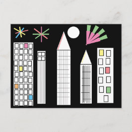 Inspiration Fireworks Light City Skyline Postkarte