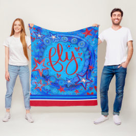 Inspiration Fly Stars Red White Blue Inspirivity Fleecedecke