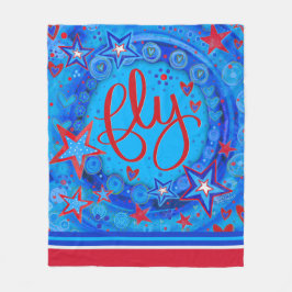 Inspiration Fly Stars Red White Blue Inspirivity Fleecedecke