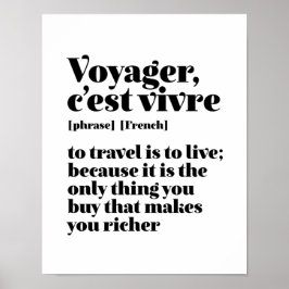 Inspiration Französisch Reise Voyager C'est Vivre Poster