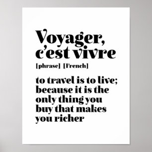 Inspiration Französisch Reise Voyager C'est Vivre Poster