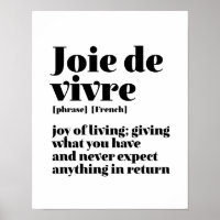 Inspiration Französisch Word Joy of Life Vivre