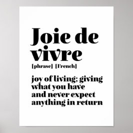 Inspiration Französisch Word Joy of Life Vivre Poster
