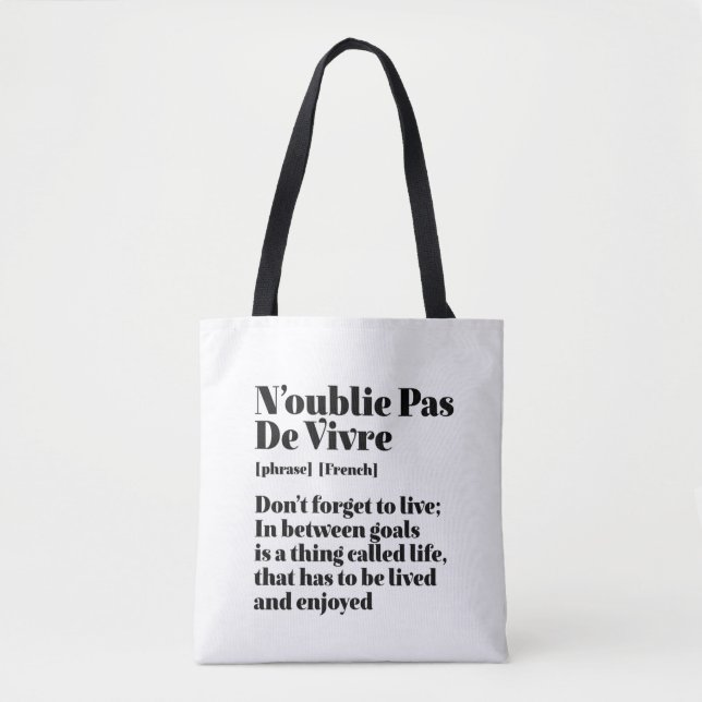 Inspiration Französisch Zitat Pas De Vivre (Vorderseite)