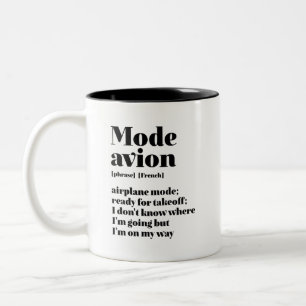 Inspiration Französischer Reisemodus Avion Flugze Zweifarbige Tasse