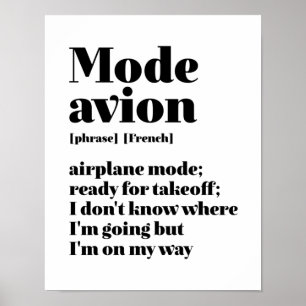 Inspiration Französischer Reisemodus Avion Flugzeu Poster