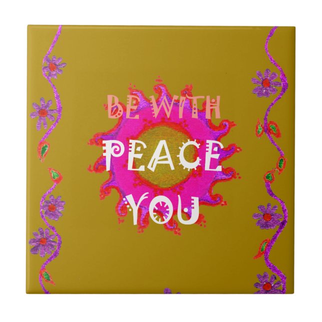 Inspiration Frieden mit Ihnen Vector Design Art Fliese (Vorderseite)