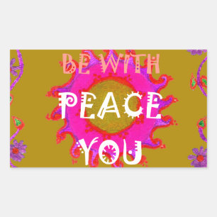 Inspiration Frieden mit Ihnen Vector Design Art Rechteckiger Aufkleber