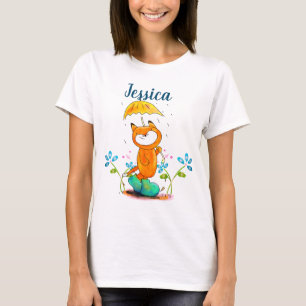 Inspiration Frühlingsfox mit Regenschirm T-Shirt