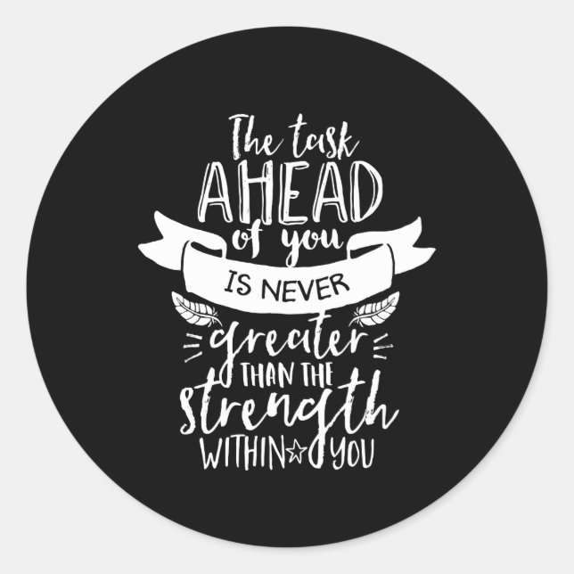 Inspiration für das Leben: die Kraft in Ihnen Runder Aufkleber (Vorderseite)