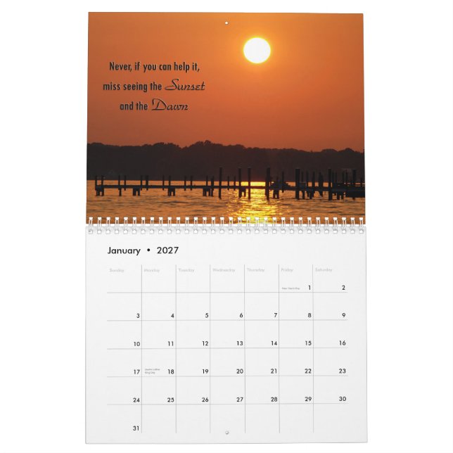 Inspiration für den Monat Kalender (Jan 2027)