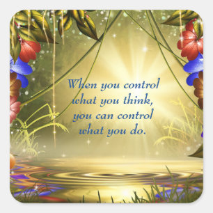 Inspiration für Ihren Mindset Blue Gold Quadratischer Aufkleber