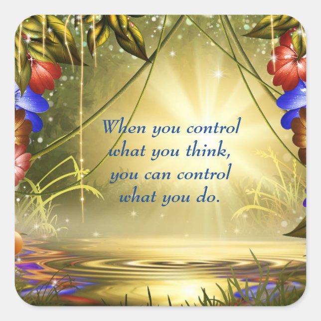 Inspiration für Ihren Mindset Blue Gold Quadratischer Aufkleber (Vorderseite)