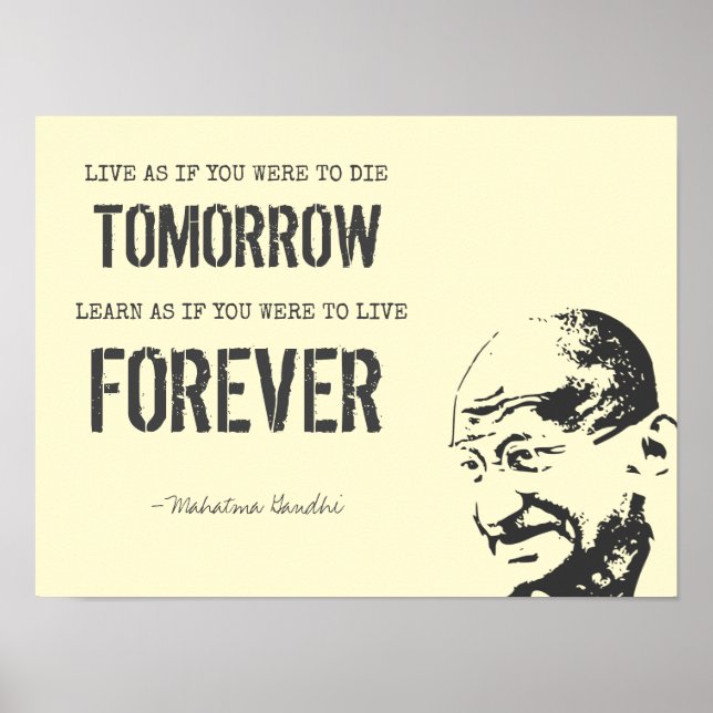 Inspiration Gandhi Zitat Poster Art (Vorne)