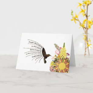 Inspiration Gebet Kolibri, Sonne und Blume Karte