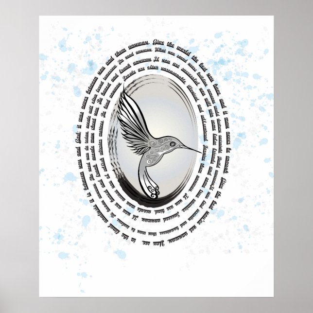 Inspiration Gebet Kolibris Aquarell Poster (Vorne)