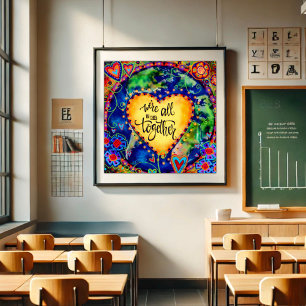 Inspiration gemeinsam fördern Zitatherz Poster