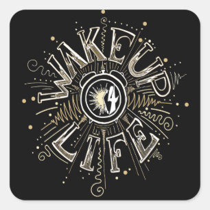 Inspiration GEWECKT UP 4 LIFE Anführungsbeispiel Quadratischer Aufkleber