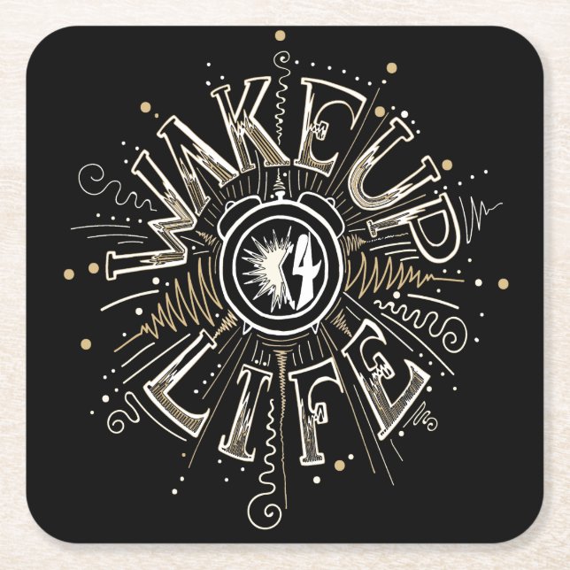 Inspiration GEWECKT UP 4 LIFE Anführungsbeispiel Rechteckiger Pappuntersetzer (Vorderseite)