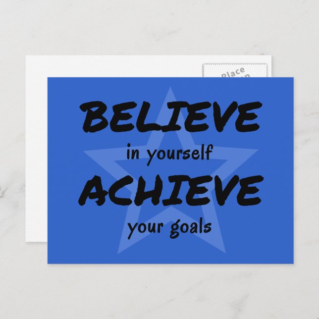 Inspiration glauben Sie sich selbst Typografie Postkarte (Vorne/Hinten)